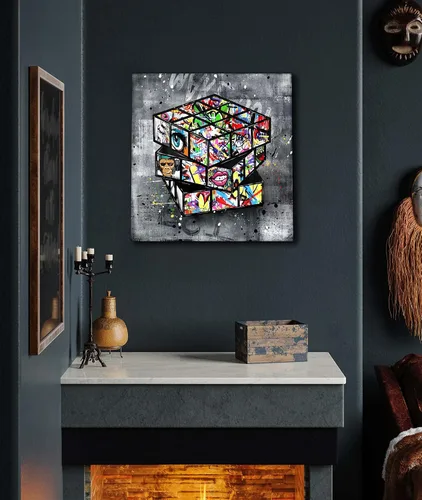 Miniatura 2 de SIXTTART Banksy - Lienzo de pared para dormitorio, arte de pared con graffiti callejero, pintura abstracta, arte pop, decoración moderna de pared