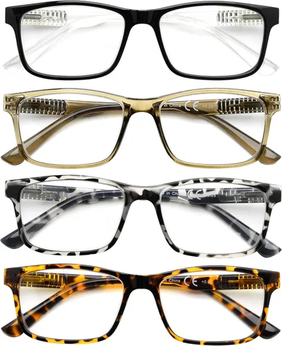 Miniatura 2 de Eyekepper Paquete de 4 lentes de lectura para mujeres y hombres, diseño de lentes de lectura +0.50