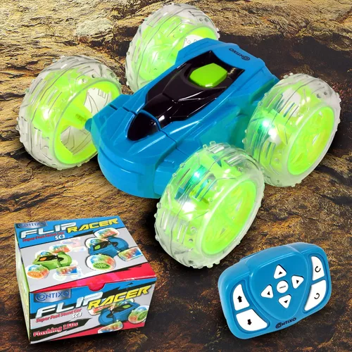 Miniatura 7 de Contixo SC3 RC Stunt Car, azul 2.4GHz 4WD doble cara giratoria 360° flip Racer control remoto auto de juguete con luces LED para niños y niñas de 4