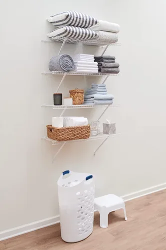 Miniatura 7 de Rubbermaid: kit de estante de lino para montaje directo, longitud de 3 pies, color blanco