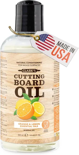 Miniatura 12 de CLARK'S Aceite mineral para tabla de cortar, aceite mineral de grado alimenticio enriquecido con extractos de naranja y limón, penetra profundamente