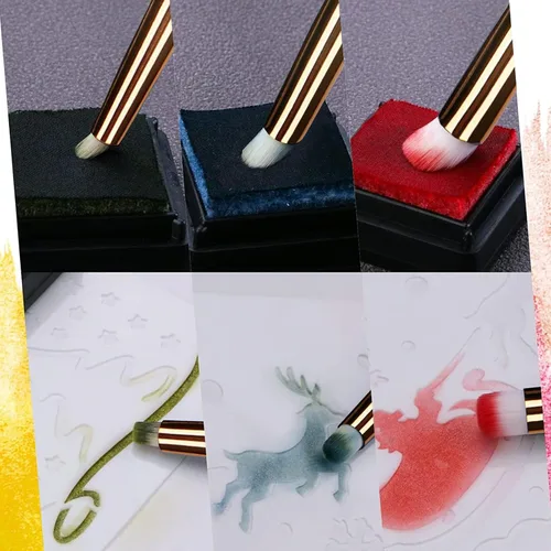 Miniatura 3 de UNIMEIX Brocha seca para pintura en miniatura, pinceles de pintura en miniatura, pinceles de mezcla para detalles de pasatiempos, para modelo, Blanco