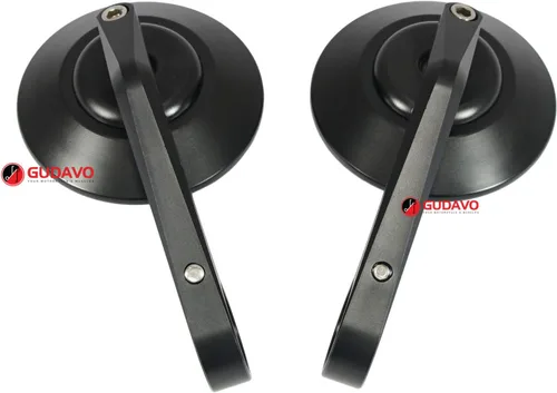 Miniatura 7 de Manillar redondo para motocicleta Retrovisores laterales compatibles con Triumph APRILIA DUCATI HONDA KAWASAKI MOTO GUZZI SUZUKI TRIUMPH YAMAHA Negro
