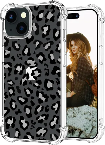 Miniatura 57 de Hungo Funda compatible con iPhone 15 Plus para mujer, diseño floral transparente, lindo, flor azul rosa Rosas Azules