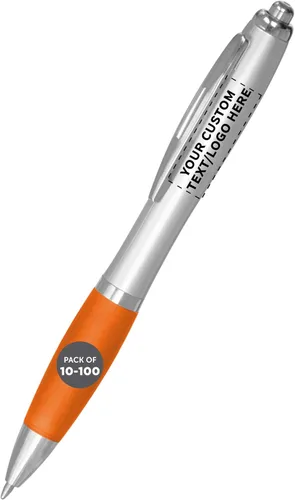 Miniatura 21 de DISCOUNT PROMOS - Bolígrafos personalizados con agarre de goma y tinta negra, paquete de 10 unidades, diseño ergonómico, ideal para oficina