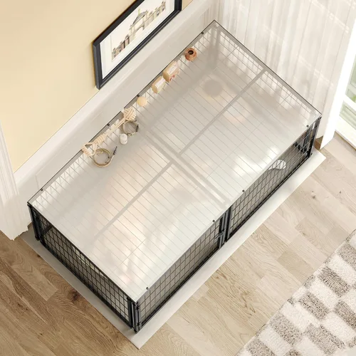 Miniatura 5 de Rophefx Jaula grande para perros, jaulas de metal de 63.7 pulgadas, perreras para perros grandes y medianos, jaula extra grande para interiores