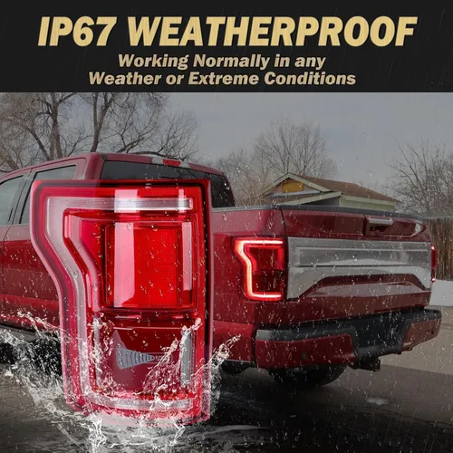 Miniatura 2 de Conjunto de luz trasera LED compatible con Ford F150 Raptor Lariat Limited Platinum King Ranch 2015 2016 2017 Lado izquierdo del conductor Luz Con