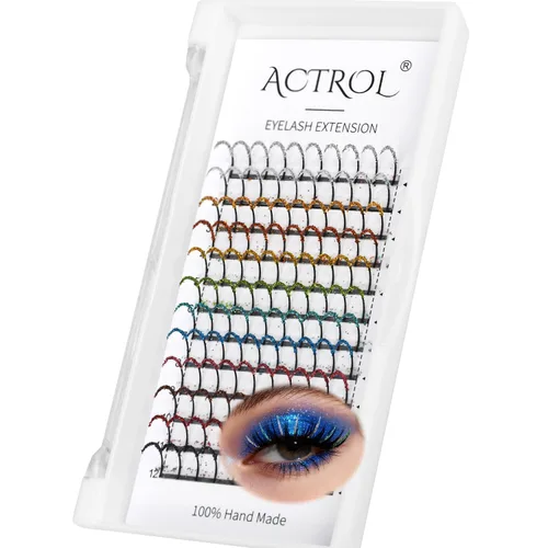 Miniatura 26 de Extensiones de pestañas de colores Easy Fan de 0.354-0.630 in, mezcla de blanco, rizo D, fácil de abanear, 0.003 in, suministros de pestañas