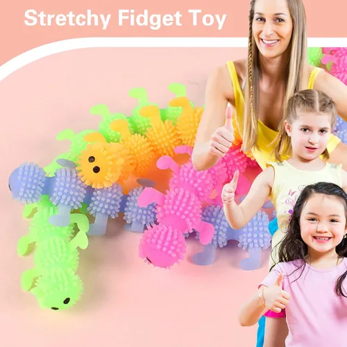 Miniatura 7 de Paquete de 12 juguetes elásticos para ansiedad, juguetes sensoriales de cuerda elástica, coloridas cuerdas elásticas para regalo del día del niño