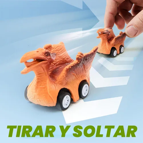 Miniatura 5 de JOYIN Juguetes de Dinosaurio 13 en 1 para Niños de 3-5, Camión de Dinosaurio Triceratops con 12 Autos de Retroceso, Juguetes de Regalos