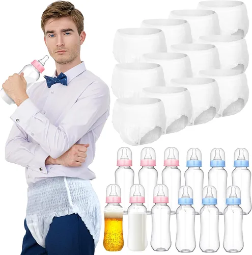 Miniatura 11 de Hushee 6 Sets de Juegos Divertidos de Botellas de Plástico para Baby Shower, Juegos Para Biberones de Plástico, Pañales Desechables, Regalos