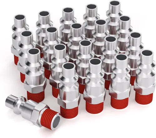 Miniatura 27 de GASHER 5 piezas de ajuste de herramienta de aire industrial de acero inoxidable 304 NPT hembra de 1/4 pulgada, tapones neumáticos de alto flujo