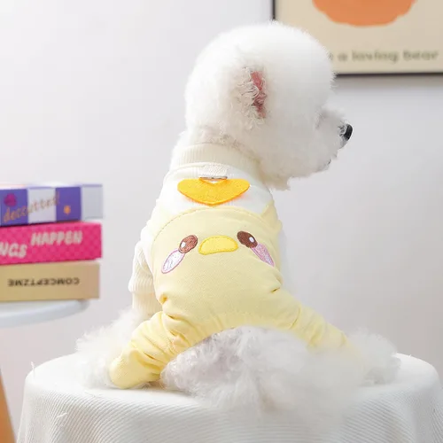Miniatura 39 de Ropa de invierno para perros, camisas a cuadros para mascotas, elegante mono con babero para perros pequeños, lindos dibujos animados, monos