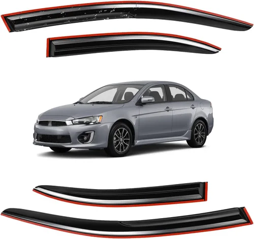 Miniatura 176 de Viseras para ventanas para Mazda 3 Sedán 4 puertas 2004 2005 2006 2007 2008 2009 estilo JDM Mugen, deflector de viento, protector solar y de lluvia