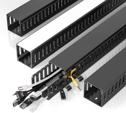 Miniatura 9 de Yecaye Paquete de 2 cables de 31 pulgadas, gestión de cables de PVC extra grande para debajo del escritorio, sin taladro, canal de alambre