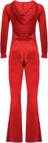Miniatura 5 de Stessotudo Women 2 Piece Outfits Trendy Velvet Travel Matching Sets Zip Up Long Sleeve Hooded Tops Casual Fashion Pant Sets