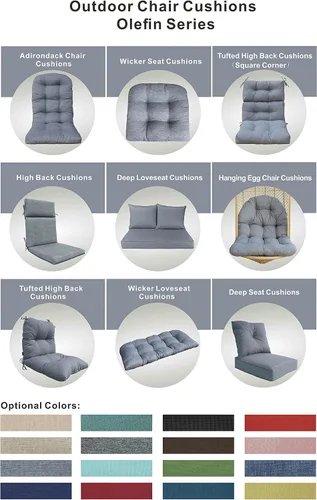 Miniatura 7 de Juego de cojines de repuesto para sillón de interiores o exteriores; para primavera y verano Olefina Gris Claro