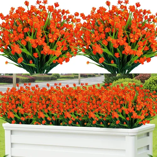 Miniatura 9 de Lnoicy 20 flores artificiales para exteriores, decoración de flores de plástico, resistentes a los rayos UV, plantas artificiales para interiores
