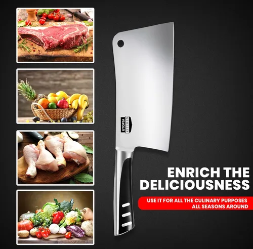 Miniatura 3 de Utopia Kitchen Cuchillo Cleaver de 7 pulgadas de Acero Inoxidable Cuchillos de Chef Carnicero para Carne, Verduras Cuchillo de Chef de Cocina