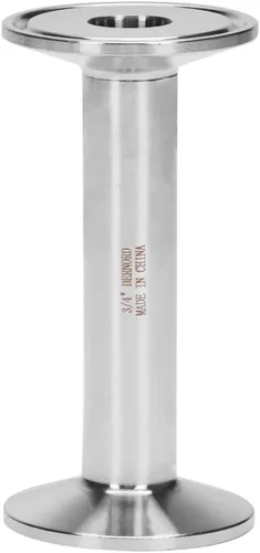 DERNORD Tubo sanitario de bobina de acero inoxidable 304 con abrazadera triple de 1,5 pulgadas Tubo de 3/4 pulgadas OD (longitud del tubo: 4