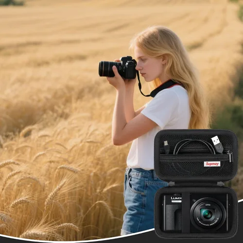 Miniatura 7 de Funda para cámara Panasonic LUMIX ZS99/ZS300/TZ99/LX10/ZS200D/ZS200/ZS80D/ZS80/ZS100/ZS70/ZS60 - Funda protectora con bolsillo de malla para Negro