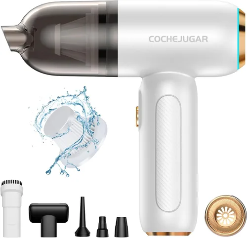 Miniatura 10 de Aspiradora portátil inalámbrica de mano, 18KPA 4 en 1, aspiradora magnética de mano inalámbrica con luz LED, tiempo de funcionamiento de 30 minutos