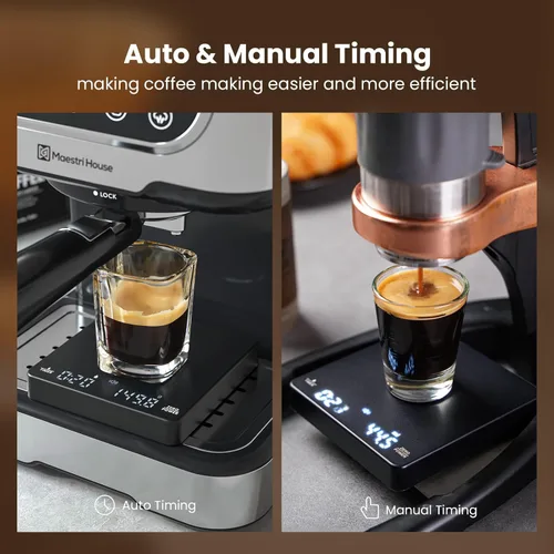 Miniatura 3 de Maestri House - Mini báscula de café con temporizador, báscula de café recargable Maestri House de 4.4 lbs/0.00 oz para café expreso y café, báscula