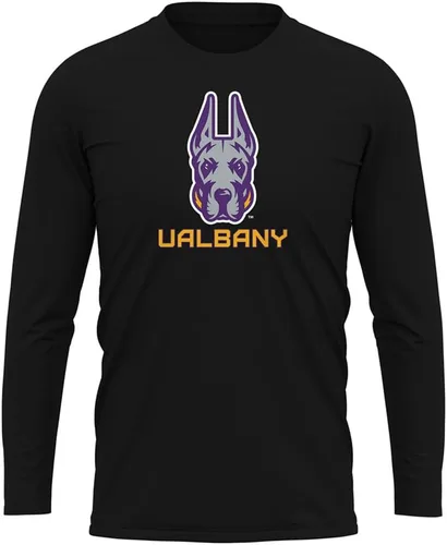Miniatura 221 de Camisa deportiva de manga larga oficial de la NCAA Collegiate para hombre, colección negra con logotipo primario