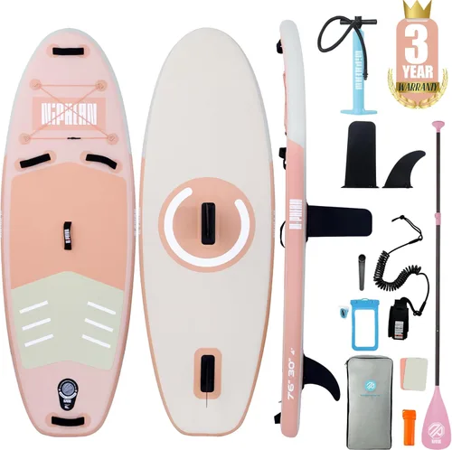 Miniatura 15 de Niphean Tabla de remo inflable con accesorios de SUP, cubierta de EVA antideslizante, tablas de remo inflables de 10 pies 6 pulgadas para adultos