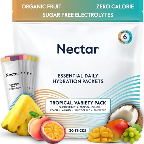 Miniatura 9 de Nectar - Sobres de hidratación - Sobres de polvo de electrolitos - Sin azúcar ni calorías - Polvo de electrolitos líquidos de frutas orgánicas