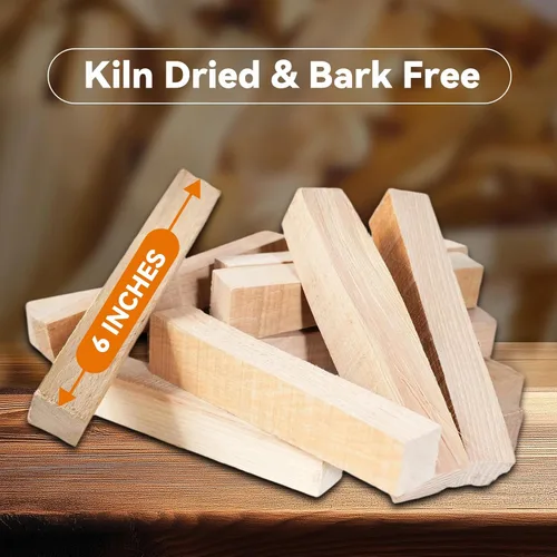 Miniatura 3 de Madera para horno de pizza de nogal hickory de 6 pulgadas, caja de 15 libras – leña seca en horno y sin corteza para hornos de pizza, barbacoa