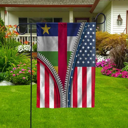 Bandera con cremallera, bandera de África Central, bandera de Estados Unidos, República Centroafricana, bandera patriótica de casa de raíz, bandera
