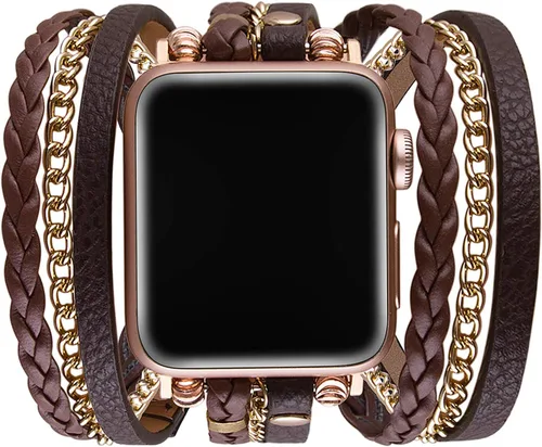 Correas de pulsera compatibles con Apple Watch Band Ultra iWatch Series 8 7 6 5 4 3 2 1 SE 1.97 pulgadas, 1.77 pulgadas, 1.73 pulgadas, 1.65 Marrón