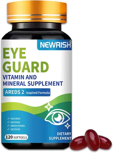 AREDS 2 Fórmula 120 cápsulas blandas – Luteína y zeaxantina de alta potencia, suplemento mineral multivitamínico sin OMG sin gluten