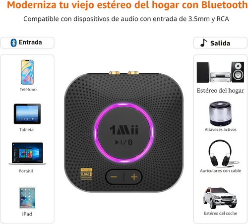 Miniatura 6 de 1Mii B06S+ Receptor Bluetooth 5.2 LDAC para sistema estéreo del hogar, transmisión de música de alta resolución, adaptador de audio inalámbrico