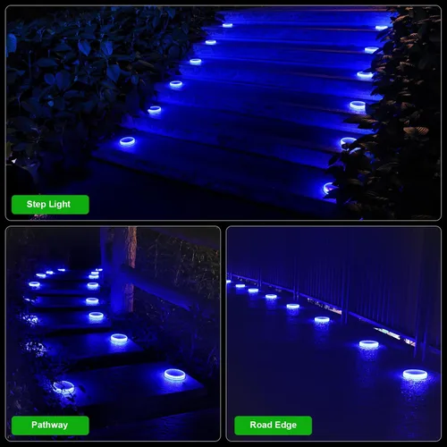Miniatura 7 de YiLaie Luces Solares Azules para Muelle al Aire Libre Impermeables, Luces de Advertencia para Entrada Solares para Embarcaciones (Paquete de 4)