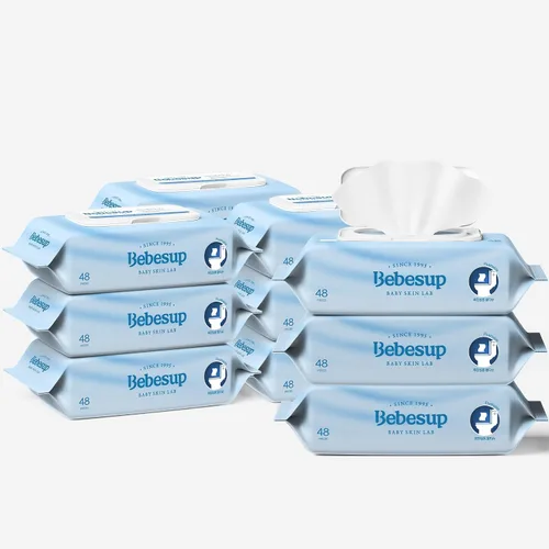 Miniatura 11 de BEBESUP - Las toallitas para bebés #1 de Corea - Hipoalergénicas a base de agua, sin perfume, sin alcohol, ultra gruesas, extractos de semillas