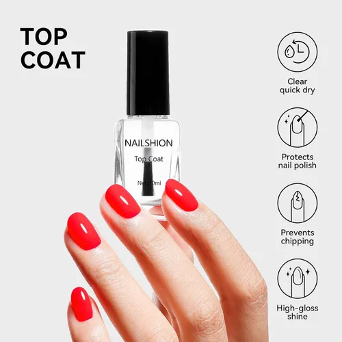 Miniatura 3 de Capa Base Superior, Capa Base Rellenadora de Crestas Melocotón Nude Esmalte de Uñas Transparente, Enriquecido con VE Calcio Fortalecedor, Secado