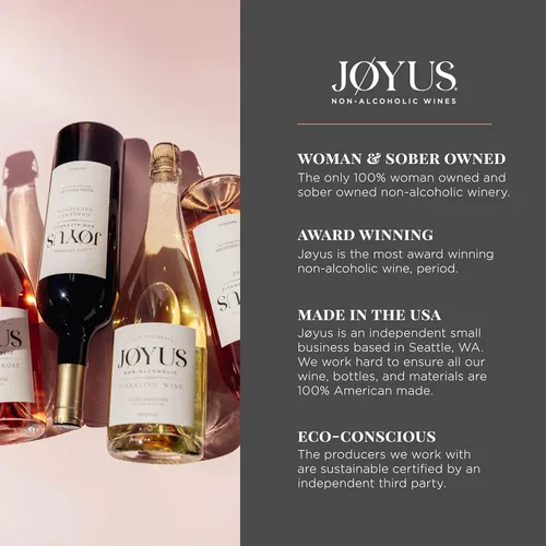 Miniatura 8 de JØYUS Vino Rosado Sin Alcohol, Vino Desalcoholizado Premiado Mejor de su Clase, Ligero y Refrescante, Bajo en Azúcar y Calorías, 750 ml (1 Botella)