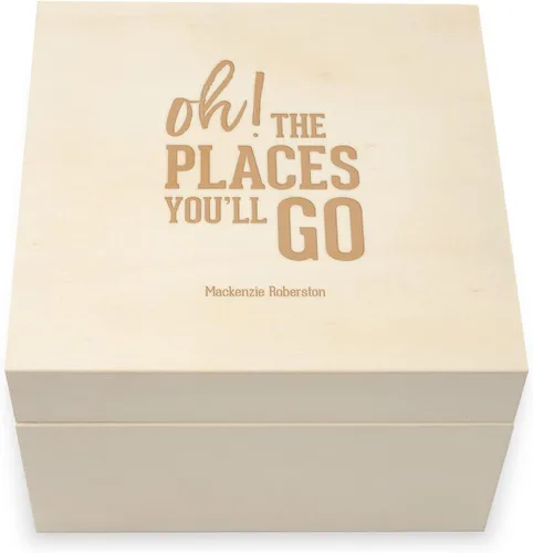 Miniatura 9 de WEDDINGSTAR Caja de regalo de recuerdo de madera grabada personalizada con tapa extraíble - fuente de bloque