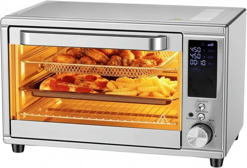 Miniatura 10 de Simple Deluxe Combo de horno tostador con freidora de aire de 16.9 cuartos de galón, horno de convección 5 en 1 con freidora de aire, parrilla