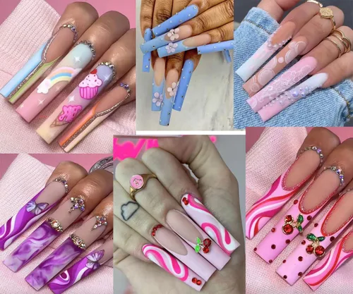 Miniatura 3 de SITELENABY Puntas de uñas cuadradas acrílicas 3XG de cobertura completa, 12 tamaños, 360 unidades, transparentes, acabado brillante