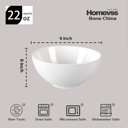 Miniatura 9 de HomeVss, nuevo juego de vajilla de porcelana de hueso, diseño de diamante en relieve, juego de 48 piezas Diamond