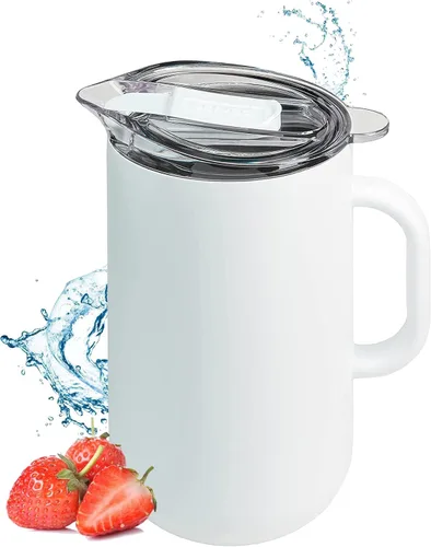 Miniatura 11 de Jarra Premium Aislada de Served (0.87 cuartos de galón/66oz) - Jarra de Acero Inoxidable con Pared Doble, Forrada en Cobre con Tapa - Jarra Térmica