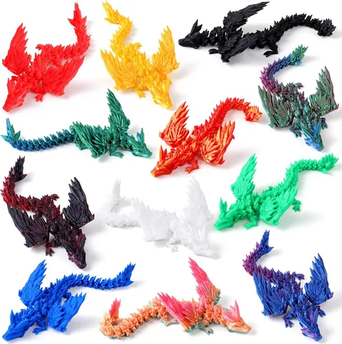Miniatura 11 de Honoson 12 piezas de animales impresos en 3D 3D mini animales flexibles y articulados pequeños para aliviar el estrés de mascotas, para adultos