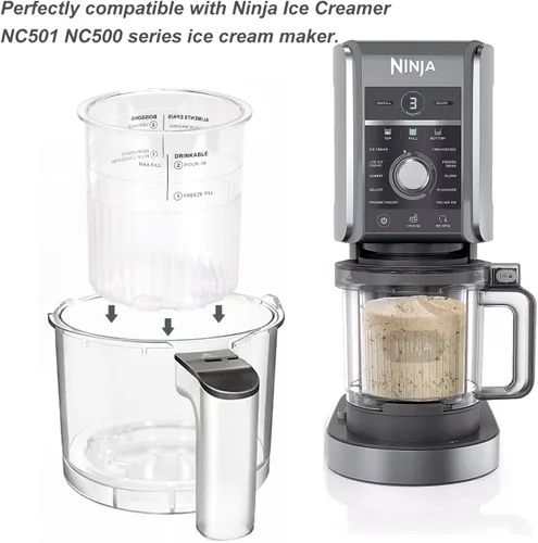 Miniatura 4 de Paquete de 4 pintas y tapas Creami Deluxe, 24oz Tamaño Familiar XL Tazas para Ninja Creami 11 en 1 NC501 NC500 Series Deluxe Ice Maker
