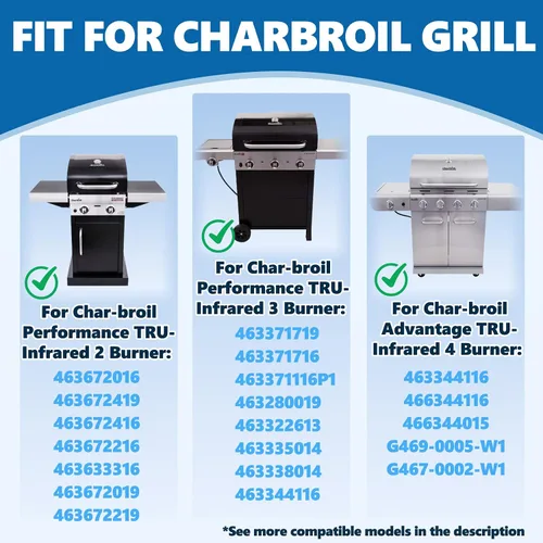 Miniatura 3 de 17 pulgadas Tru Rejillas de parrilla infrarroja para Charbroil 463371116 463370719 463370919 463335014 463344116 463335115 Parrilla Piezas