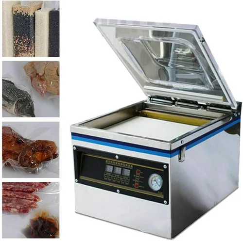 Máquina selladora de alimentos al vacío, 800 W 110 V Cámara comercial Máquina de sellado de envasado al vacío Sellador digital de envasado de