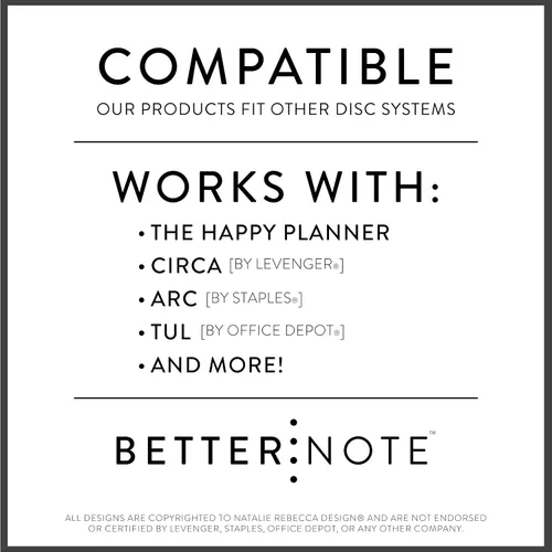 Miniatura 4 de BetterNote - Recambios de lista de tareas delgadas para cuadernos de disco, lista de verificación de media hoja, se adapta a Levenger Circa, Staples