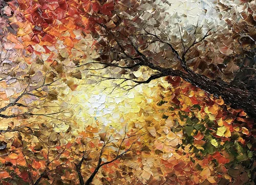 Miniatura 4 de Tiancheng Arte, 24 x 48 pulgadas, arte moderno de árbol pintado a mano, pintura al óleo, marco de madera abstracto, arte de pared para sala